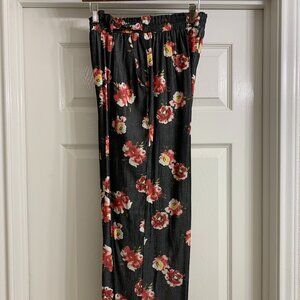 LuLaRoe Brand Women's Gray and Floral Silky Pants, Size XS